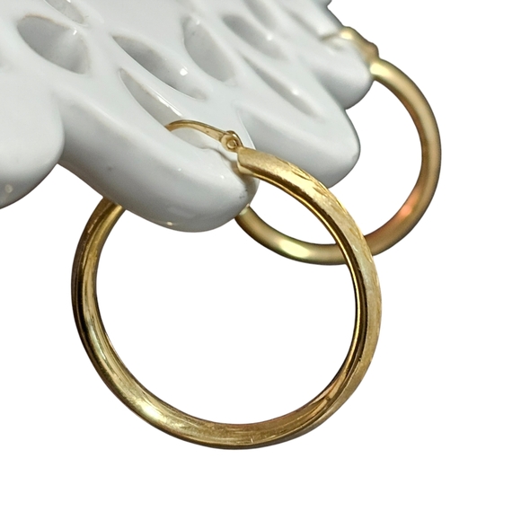 Jewelry - 14k gold hoop earrings etched design